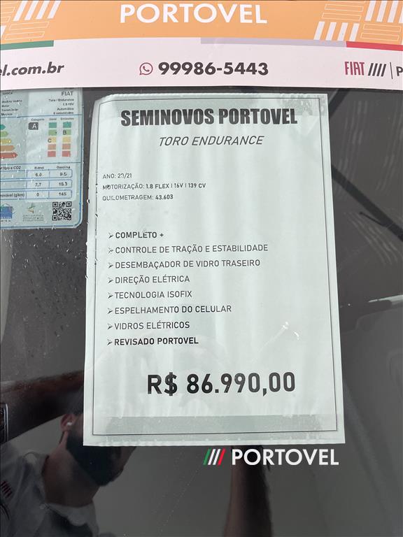 FIAT TORO 1.8 16V EVO FLEX ENDURANCE AT6 2020/2021